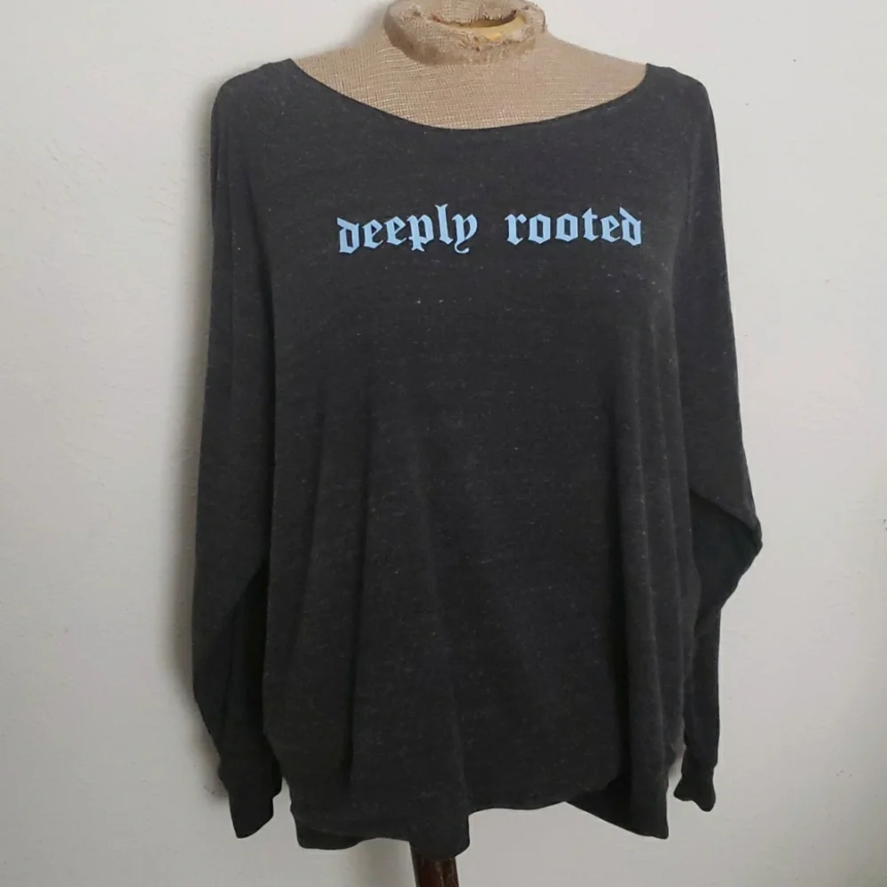 Peace Passions Pilates deeply rooted statement sleeved tee Sz XL - Picture 1 of 4